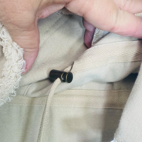 Retro Military Style Jacket Beaded Epaulets Pockets Zips Distressed Hem Cuffs M - Picture 5 of 13